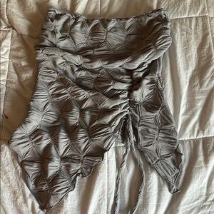 Gray Ruched Skirt